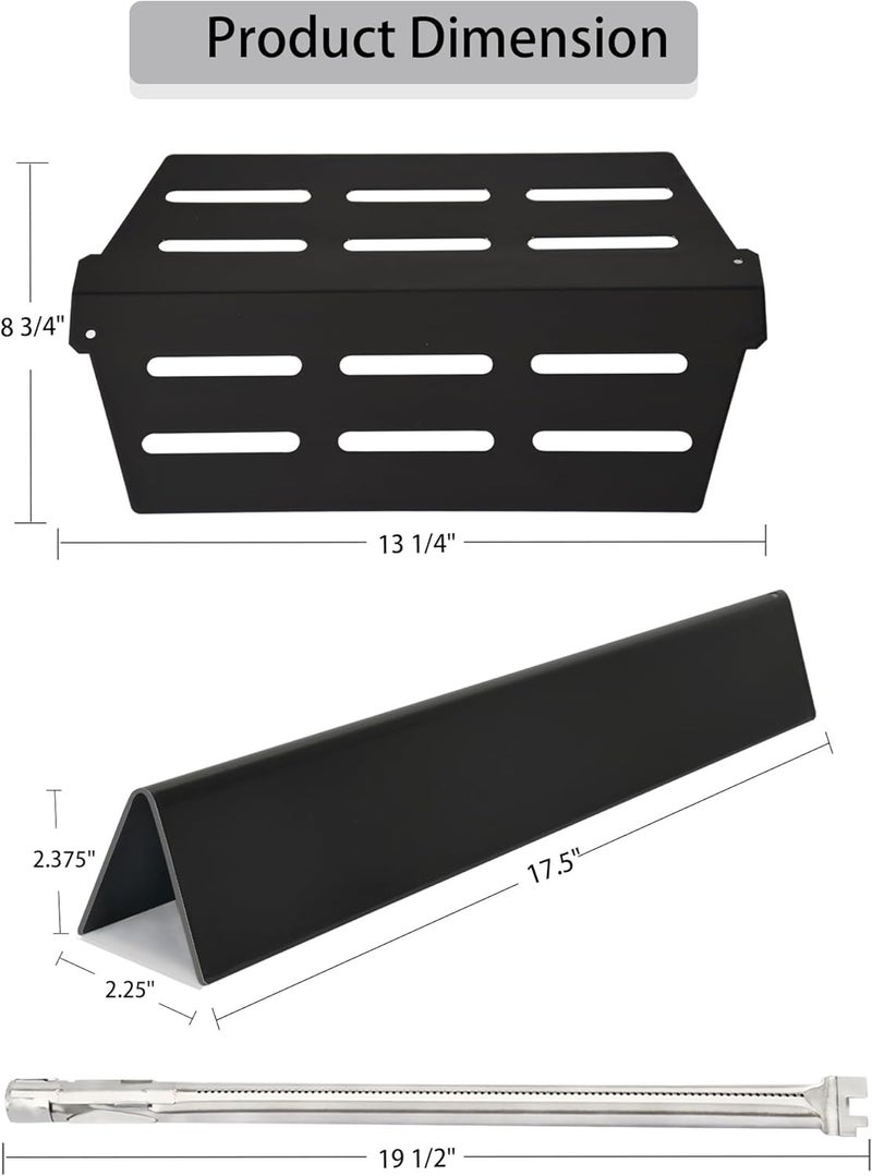 Leship Store Grill Replacement Parts for Weber Genesis 300 Series E310 E320 EP310 EP320 EP330 S310 Grills(Front Control),Weber 7620 Flavorizer Bars 7622 Heat Deflector 62752-3Pcs Burner Tube - Image 2